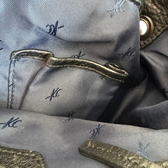 Kenneth Cole Black Leather Hobo Slouchy Shoulder Flap Bag-Chain Strap Boho Chic - Picture 11 of 15